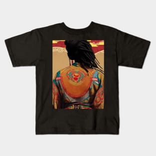 Culture's Embrace: African Elegance in Kimono Kids T-Shirt